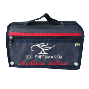 Rolokit Marinho Detalhe Vermelho Logo Téc. Enfermagem + Seu Nome