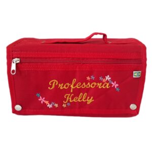 Rolokt Vermelho Professora, Mini Flores + Seu Nome