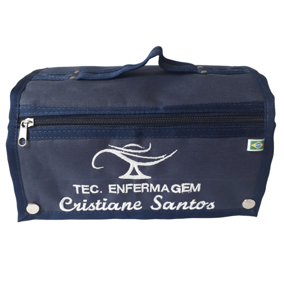 Rolokit Marinho Téc. Enfermagem, Logo Enfermagem + Seu Nome